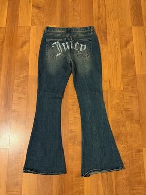 Juicy Couture Blue Flare Jeans with Rhinestone 'Juicy' Back